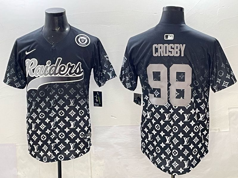 Men 2025 Nike Oakland Raiders 98 Crosby black Limited NFL Jersey 07